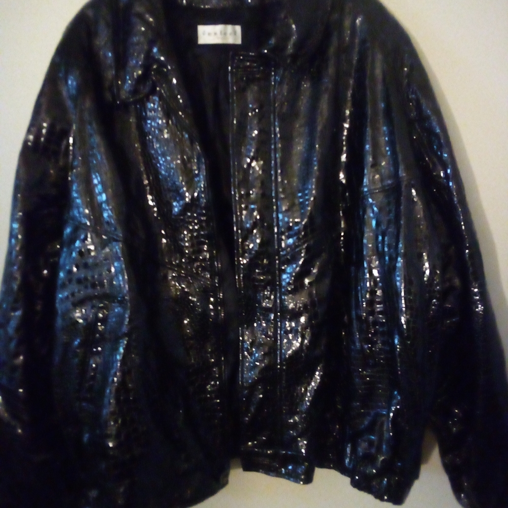 Men's paten leather jacket